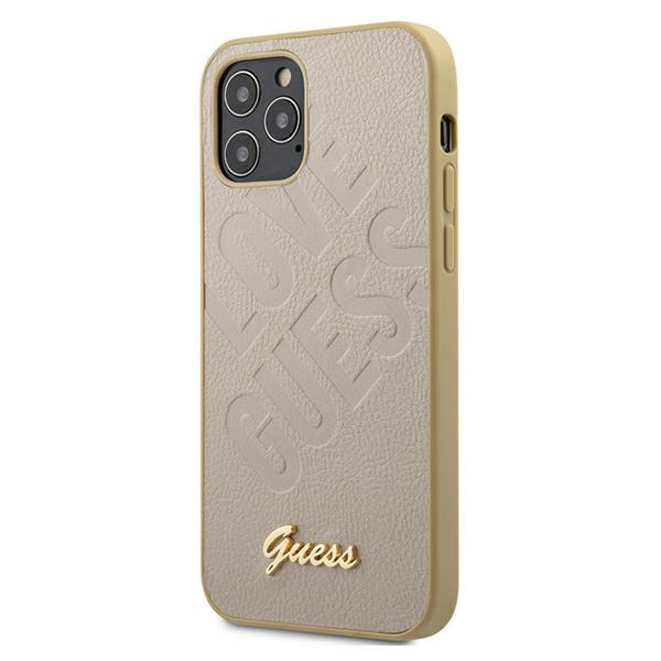 Guess GUHCP12SPUILGLG iPhone12 mini 5,4" złoty/gold hardcase Iridescent Love Script Gold Logo