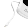 Baseus Qpow Digital Display Power Bank with Fast Charging 20000mAh 20W QC/PD/SCP/FCP with Built-in Lightning Cable White