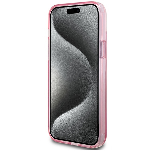 Etui Karl Lagerfeld Ring Stand Karl&Choupettte MagSafe do iPhone 15 Plus - różowe