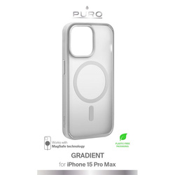 PURO GRADIENT MAG Etui iPhone 15 Pro Max MagSafe Srebrny