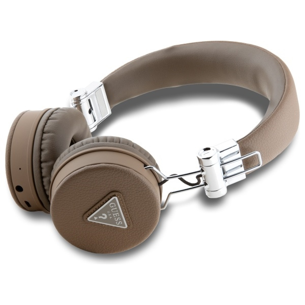 Guess słuchawki nauszne Bluetooth ENC    GUBH70PGTSPSW brązowy/brown Grained Classic Round Shape