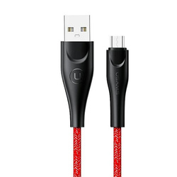 USAMS KABEL PLECIONY U41 MICROUSB/USB FAST CHARGE 1M CZERWONY/RED SJ393USB02 (US-SJ393)