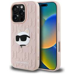 Etui Karl Lagerfeld 3D Rubber Monogram & Choupette do iPhone 16 Pro różowy