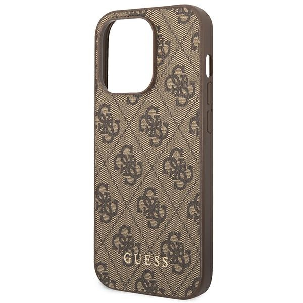 Guess GUHCP14XG4GFBR iPhone 14 Pro Max6,7" brązowy/brown hard case 4G Metal Gold Logo