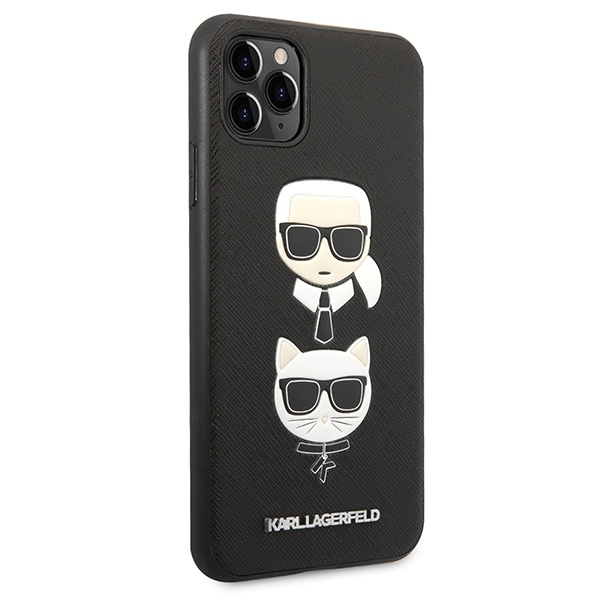 KARL LAGERFELD KLHCN65SAKICKCBK IPHONE 11 PRO MAX 6,5" CZARNY/BLACK HARDCASE SAFFIANO KARL&CHOUPETTE HEAD
