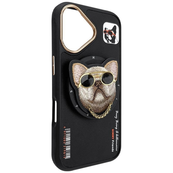 Etui Nimmy Glasses Cool Cat do iPhone 16  czarny