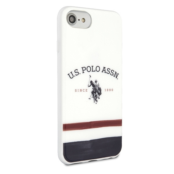 Etui U.S. Polo Assn. Tricolor Pattern Collection na iPhone 7 / 8 / SE 2020 / SE 2022 - białe