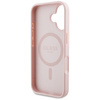 Etui Guess Grained Printed Flower        Pattern MagSafe do iPhone 16 różowy