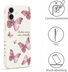 Pnakqil Iphone 17 Pro Case Butterflies White