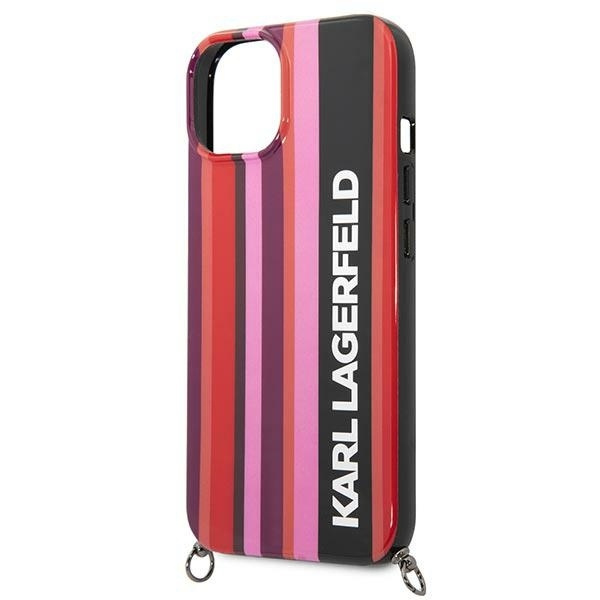 KARL LAGERFELD KLHCP14MSTSTP IPHONE 14 PLUS / 15 PLUS 6,7" HARDCASE RÓŻOWY/PINK COLOR STRIPES STRAP
