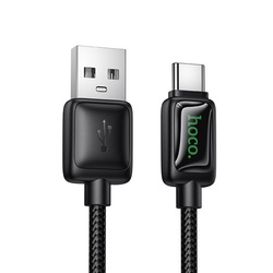Kabel USB A do USB C Hoco 3A 1,2 m z LCD U146 czarny