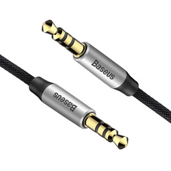 Baseus kabel audio Yiven M30 jack 3,5 mm - jack 3,5 mm 1,0 m srebrno-czarny