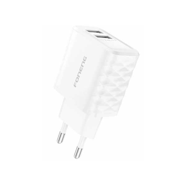 FONENG wall charger EU53 2.4A 12W 2xUSB White