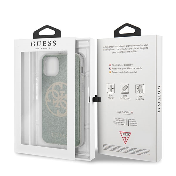 Guess GUHCN65PCUGLKA iPhone 11 Pro Maxkhaki hard case 4G Circle Glitter