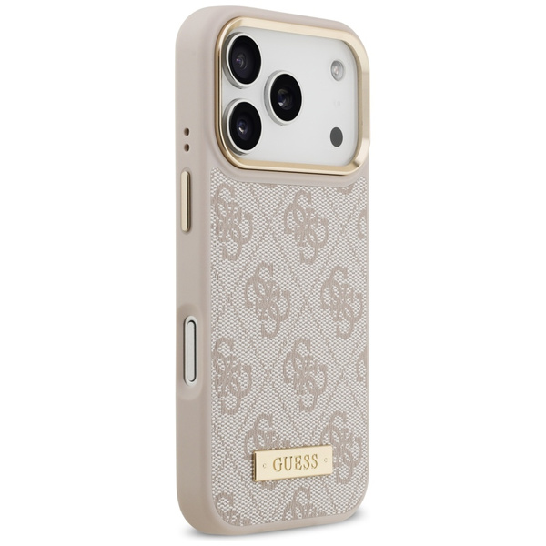 Etui Guess 4G Logo Plate MagSafe do      iPhone 17 Pro różowy