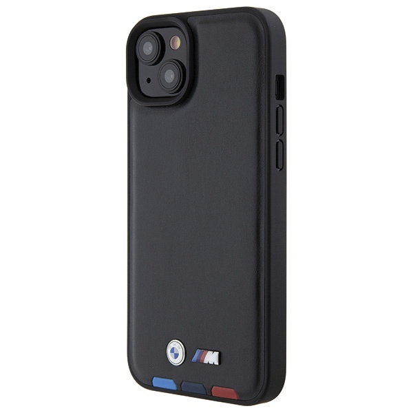 BMW BMHCP15M22PTDK iPhone 15 Plus 6.7" black/black Leather Stamp Tricolor