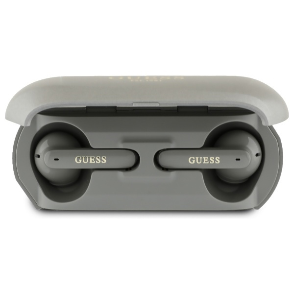 Guess słuchawki Bluetooth GUTWSC2MCDSE   TWS + stacja dokująca taupe Elongated Metalic Printed Logo