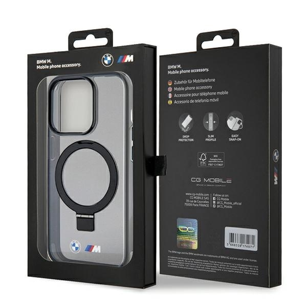 Etui BMW Ring Stand M Collection MagSafe na iPhone 15 Pro - czarne