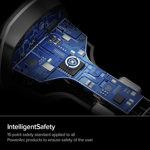 SPIGEN PC1800 POWERARC 2-PORT CAR CHARGER PD30W/QC.3.0 BLACK