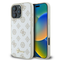Guess GUHMP16LPGPYSH iPhone 16 Pro6.3" biały/white hardcase Peony Script Logo MagSafe