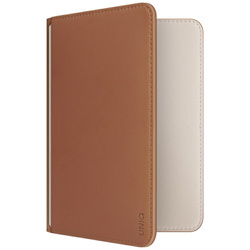 Etui na paszport UNIQ Belmont z Apple Find My blokada RFID karmelowy beżowy