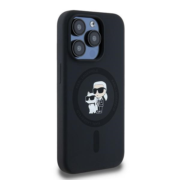 KARL LAGERFELD KLHMP15LSCMKCRHK IPHONE 15 PRO 6.1" CZARNY/BLACK HARDCASE SILICONE KARL & CHOUPETTE MAGSAFE