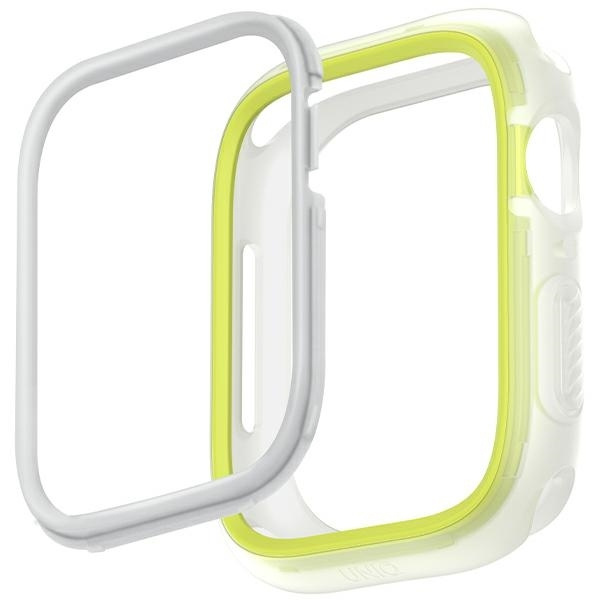UNIQ etui Moduo Apple Watch Series 4/5/6/7/8/9/SE/SE2 40/41mm limonka-biały/lime-white