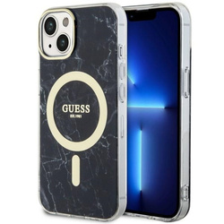 Guess GUHMP14MPCUMAK iPhone 14 Plus/ 15 Plus 6.7" czarny/black hardcase Marble MagSafe