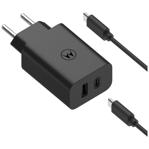 Ładowarka sieciowa Motorola TurboPower   50W Dual USB-C/USB-A z kablem USB-C 1m czarny