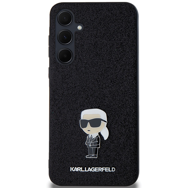 KARL LAGERFELD KLHCSA55GKNPSK A55 A556 BLACK/BLACK HARDCASE FIXED GLITTER IKONIK LOGO METAL PIN