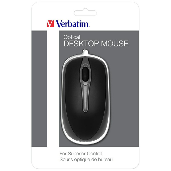 Verbatim Mysz optyczna USB-A 1000 dpiczarny/black 49019