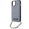 Etui Karl Lagerfeld Saffiano Monogram Chain na iPhone 14 - srebrne