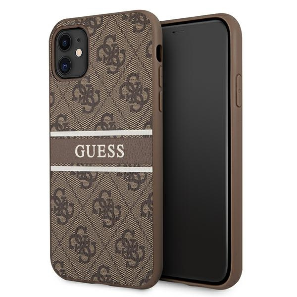 Guess GUHCN614GDBR iPhone 11 / Xr 6,1"brązowy/brown hardcase 4G Stripe