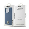 DKNY DKHMP15LPSHRPSB iPhone 15 Pro6.1" niebieski/blue hardcase Leather Monogram Pattern Metal Logo MagSafe