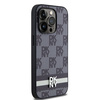 DKNY DKHCP14LPCPTSSK iPhone 14 Pro6.1" czarny/black hardcase Leather Checkered Mono Pattern & Printed Stripes
