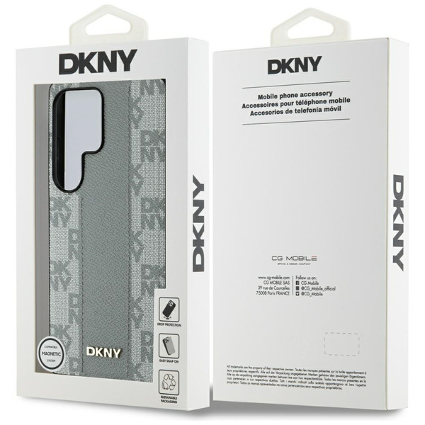 Etui DKNY Leather Checkered Pattern      MagSafe do Samsung Galaxy S25 Ultra taupe