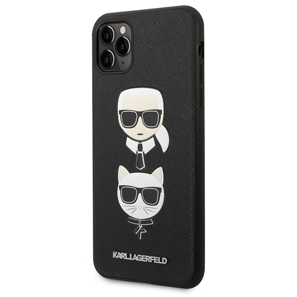 KARL LAGERFELD KLHCN65SAKICKCBK IPHONE 11 PRO MAX 6,5" CZARNY/BLACK HARDCASE SAFFIANO KARL&CHOUPETTE HEAD