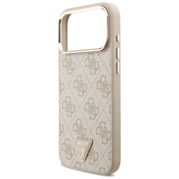 Etui Guess 4G Triangle Logo MagSafe do   iPhone 17 Pro Max różowy złoty