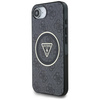 Etui Guess IML Metal Glitter 4G Circle   Triangle MagSafe do iPhone 16e czarny