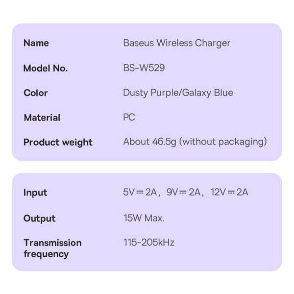 Baseus Simple Mini3 magnetic charger MagSafe Qi 15W blue