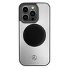 Mercedes Leather&amp;Alu MagSafe case for iPhone 15 Pro - silver