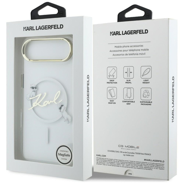 Etui Karl Lagerfeld IML Choupettes Karl  Script Logo MagSafe do iPhone Air przezroczysty