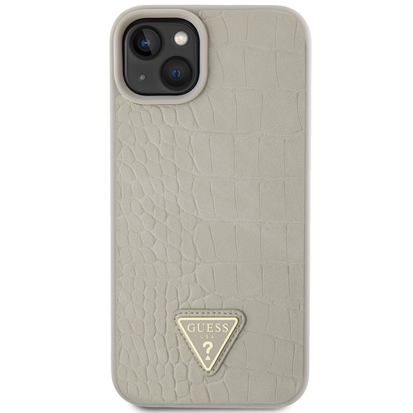 Guess GUHCP15SPCRTHCD iPhone 15 / 14 / 13 6.1" złoty/gold hardcase Croco Triangle Metal Logo