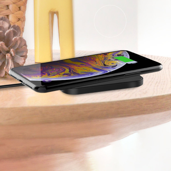 CHOETECH WIRELESS CHARGER KIT QI 10W FOR PHONE EARPHONE BLACK (T511-S) + Q5003 WALL CHARGER EUROPEAN STANDARD WHITE + AB CABLE 1.2M WHITE