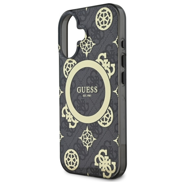 Guess GUHMP16SH4PYEEK iPhone 166.1" czarny/black hardcase IML Peony On 4G Background MagSafe