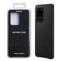 Samsung Galaxy S20 Ultra Leather Cover Case Black