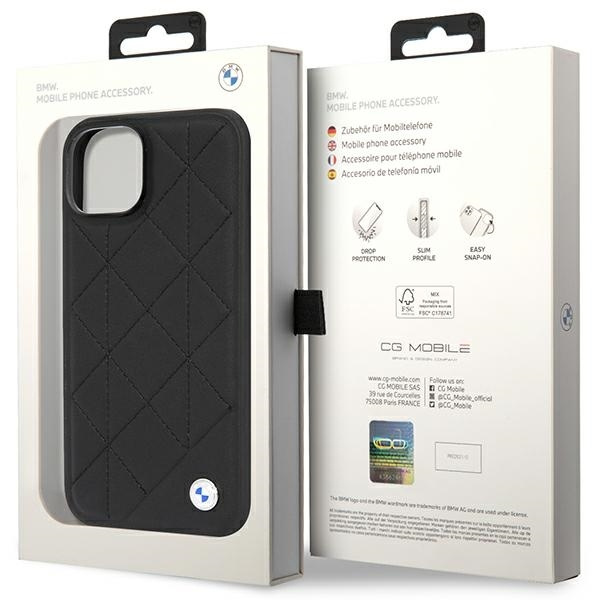 Etui BMW Leather Quilted na iPhone 14 - czarne