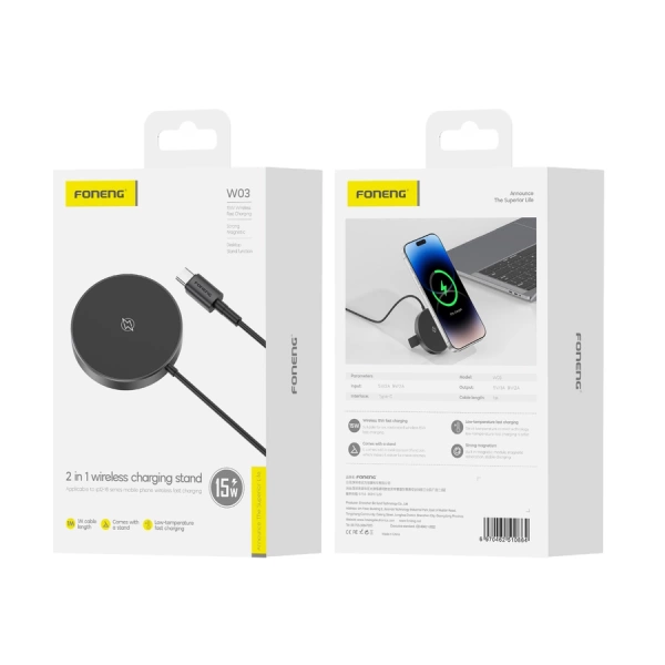 FONENG wireless charger MagSafe W03 15W Black
