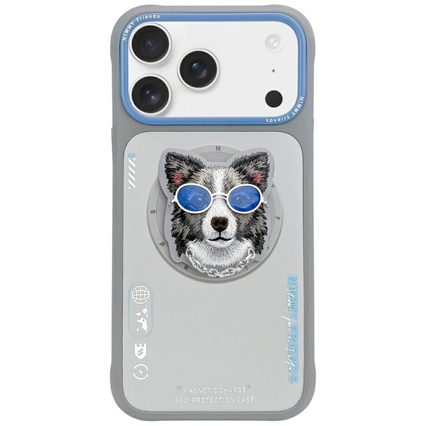 Etui Nimmy Glasses Cool Dog MagSafe do iPhone 17 szary