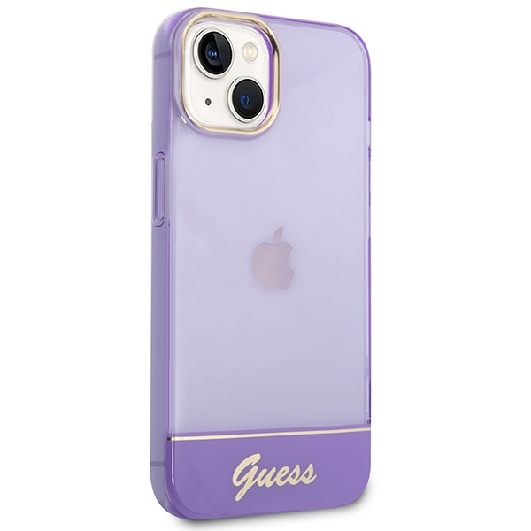 Guess GUHCP14SHGCOU iPhone 14 / 15 / 13 6.1" fioletowy/purple hardcase Translucent